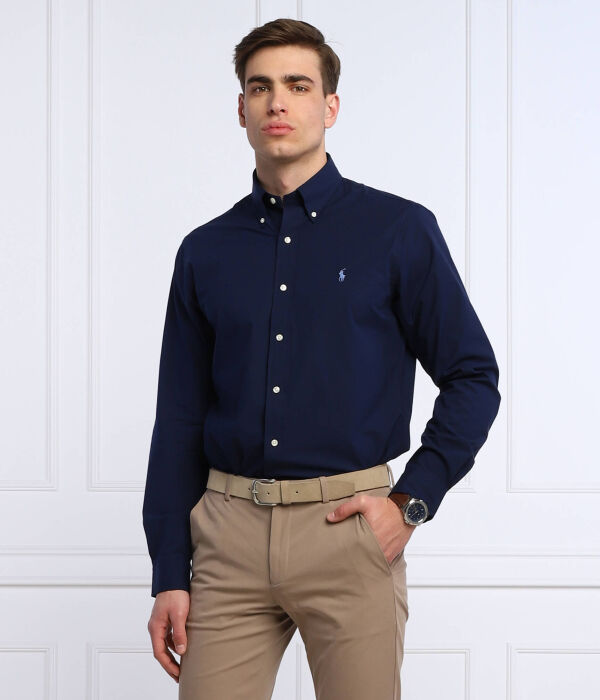 Рубашка Polo Ralph Lauren Custom Fit на пуговицах, синий — фото 3