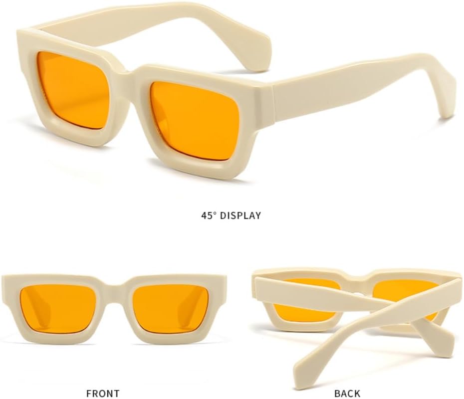 

Модные квадратные солнцезащитные очки для женщин и мужчин, линзы из поликарбоната с защитой от УФ-излучения, стильный ретро-дизайн, доступны в различных цветах Generic, Beige Yellow