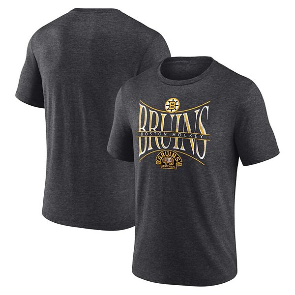 

Мужская футболка fanatics heather charcoal boston bruins centennial три-бленд Unbranded