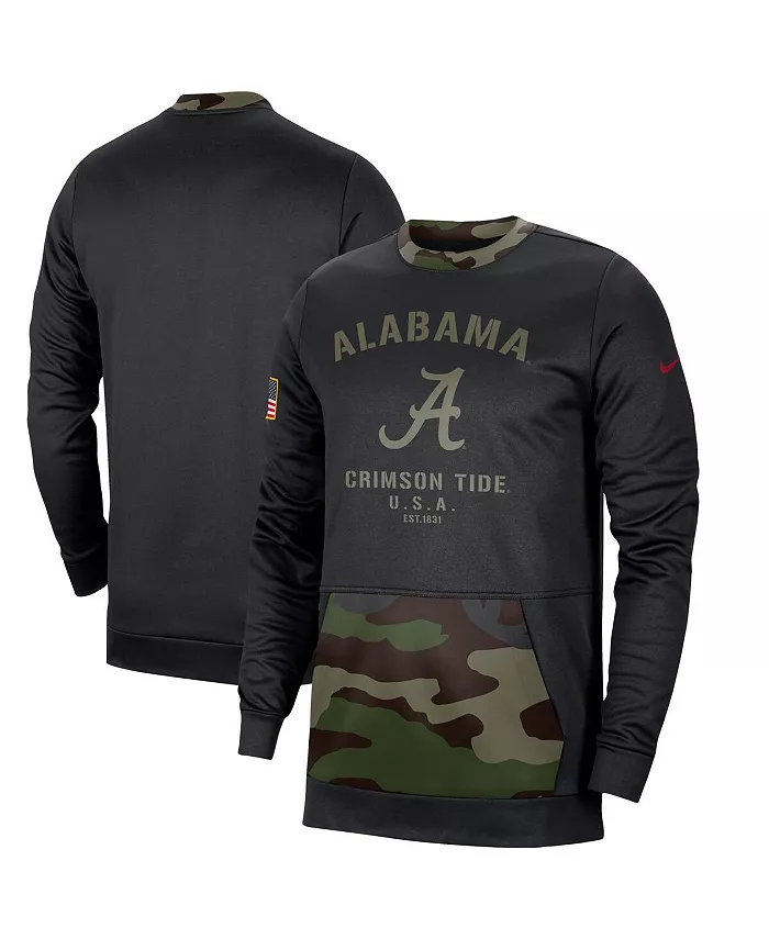 Мужская черная и камуфляжная толстовка Alabama Crimson Tide с военным дизайном и высокой производительностью Nike — фото 2