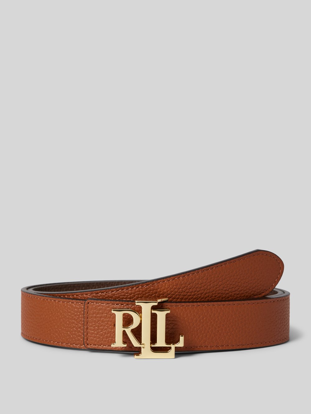 

Кожаный ремень с пряжкой Lauren Ralph Lauren, темно-коричневый