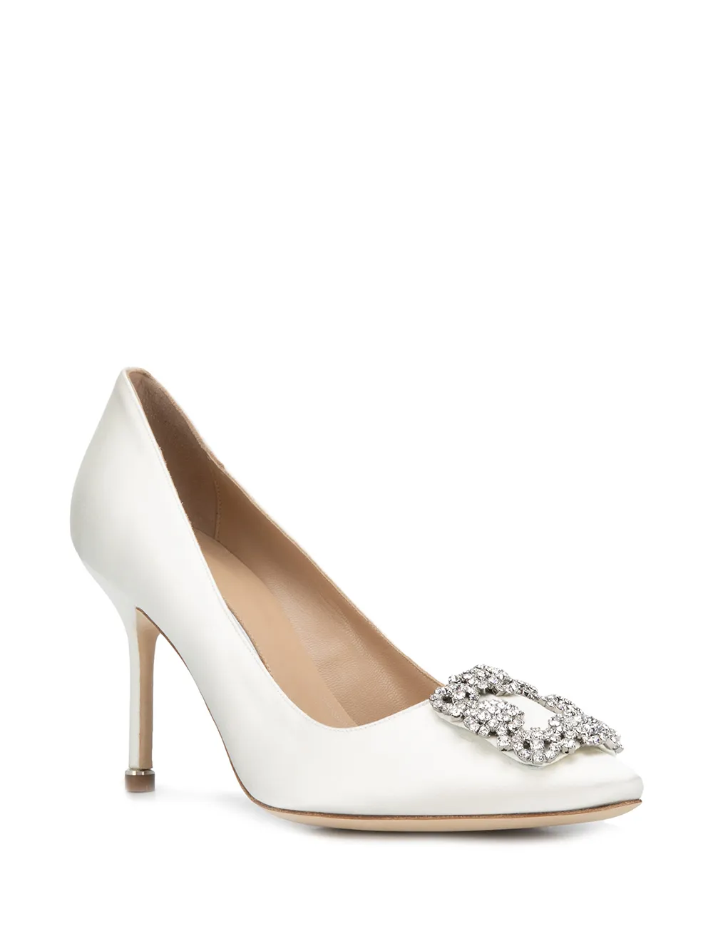 Туфли-лодочки Hangisi с пряжкой Manolo Blahnik, белый — фото 2