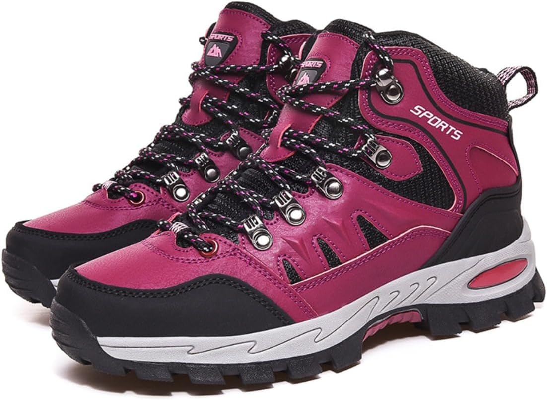 

Прочные походные ботинки для мужчин с водонепроницаемым верхом и противоскользящей подошвой для активного отдыха на природе и прогулок по тропам Zixcplaz, красный