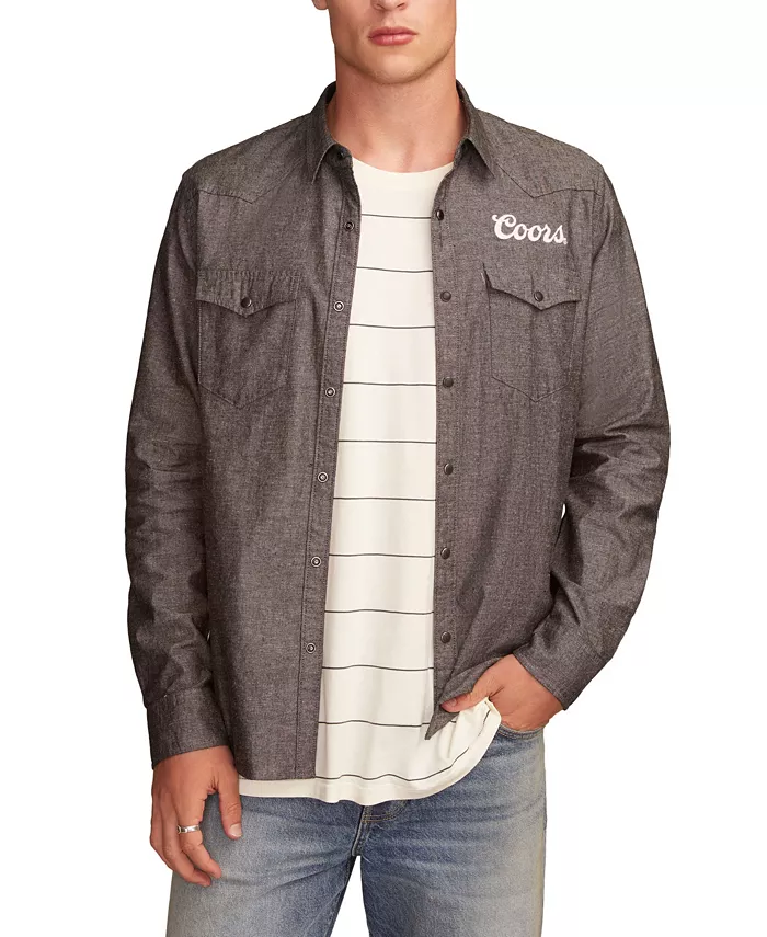 

Мужская рубашка Coors Rodeo Western с ковбойским воротником Lucky Brand, серый