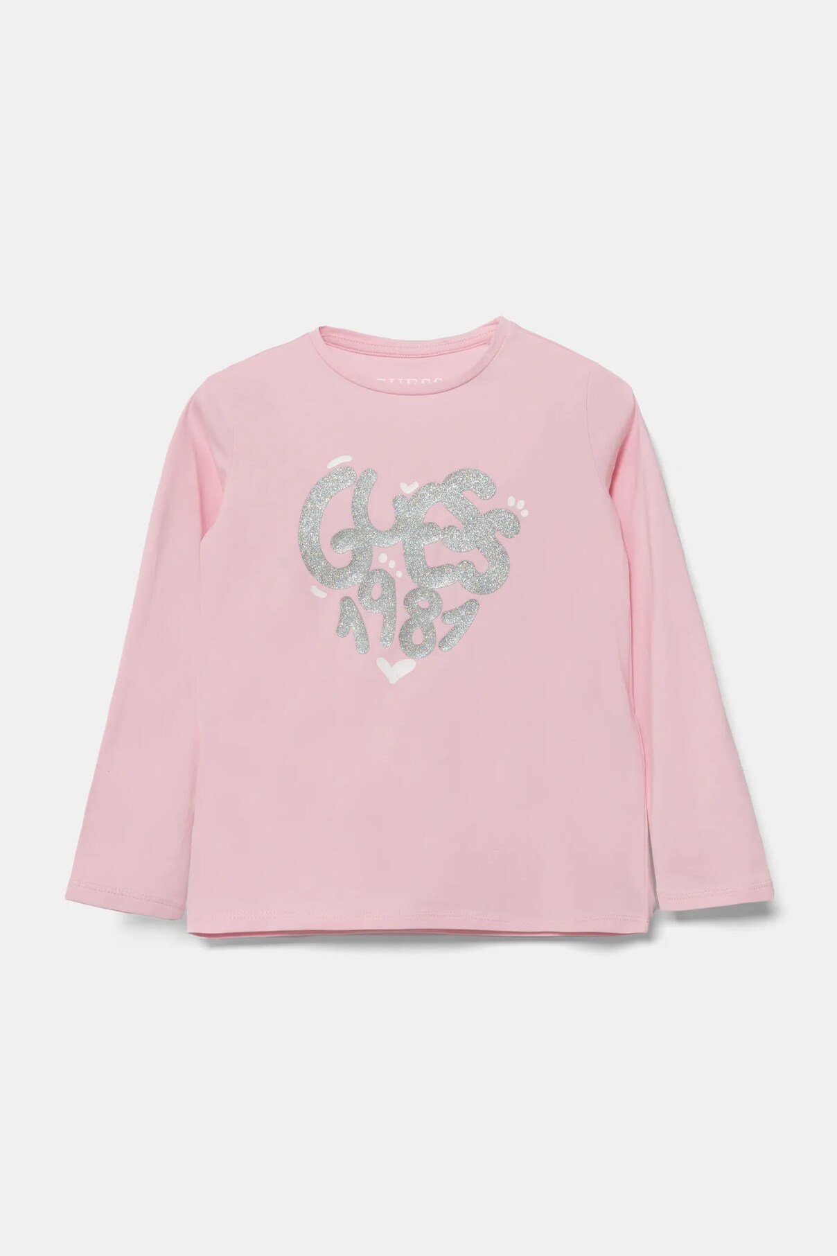 

Детская футболка с длинным рукавом Guess, розовый