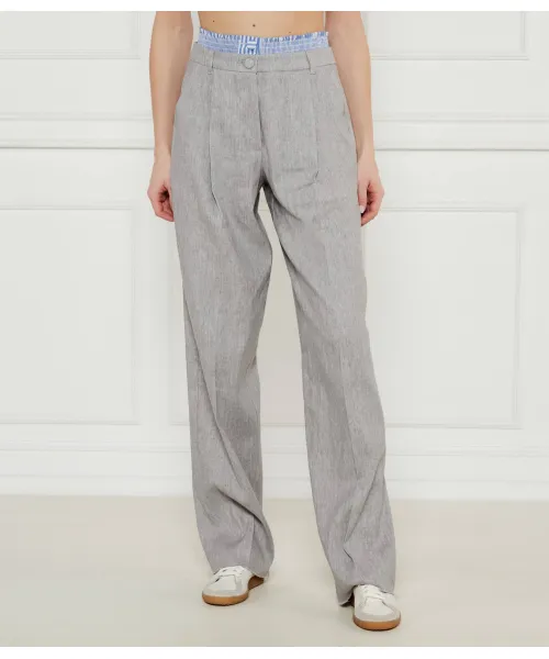 

Льняные брюки для автомобилей Flare fit Marella Sport, серый