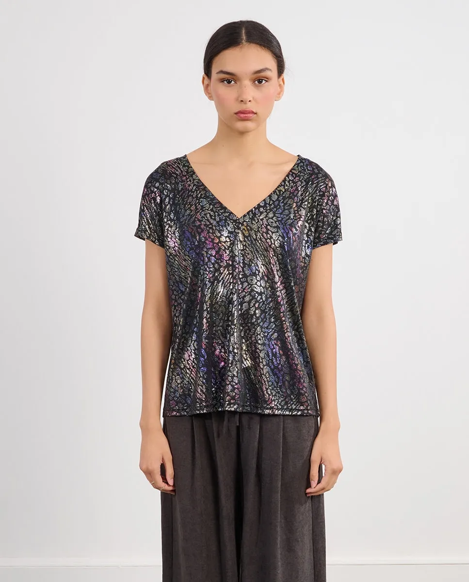 

Женская футболка с коротким рукавом и принтом в виде животных Lili Sidonio, черный