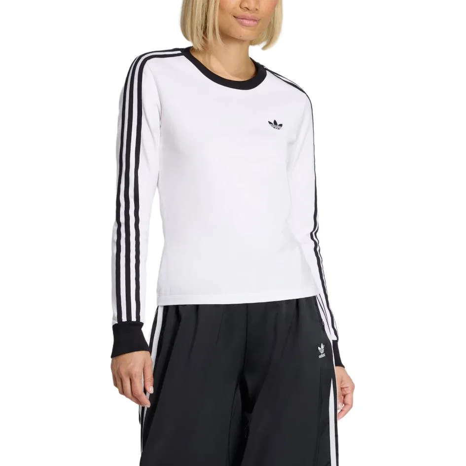 Футболка с тремя полосками Adidas Originals белая/черная — фото 3