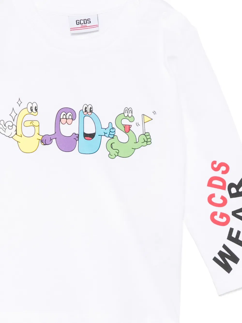Футболка с длинными рукавами и принтом логотипа Gcds Kids, белый — фото 3