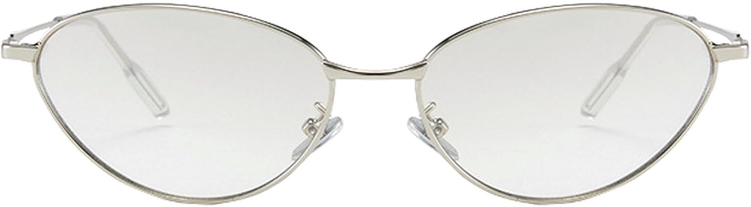 

Солнцезащитные очки «кошачий глаз» для женщин, защита от ультрафиолета UV400, металлическая оправа, коричневые солнцезащитные очки, модный стиль, женские солнцезащитные очки mincl, Silver