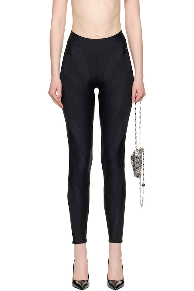 

Спиральные леггинсы Mugler, черный