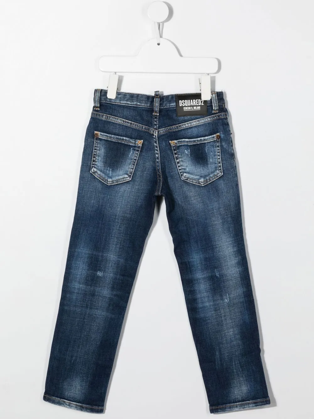 Узкие джинсы из вареного денима DSQUARED2 KIDS, синий — фото 2