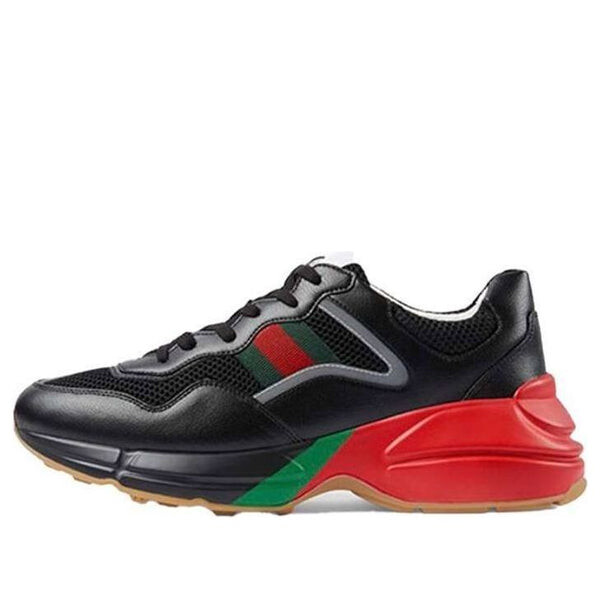 Кроссовки rhyton 'black red green reflective' Gucci, черный
