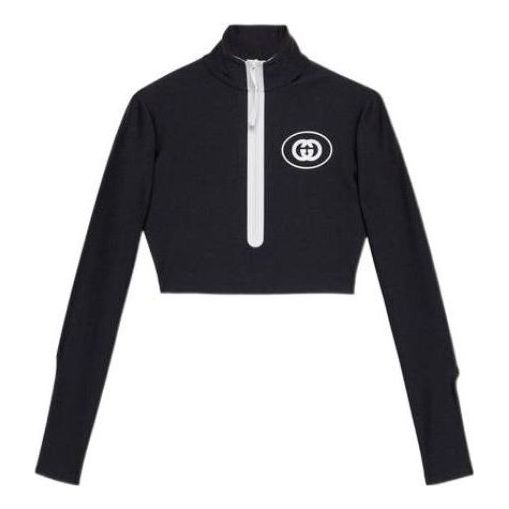 

Топ (WMNS) Gucci Sparkling Long Sleeve Track Top 'Black' 688615-XJD6D-1070, черный