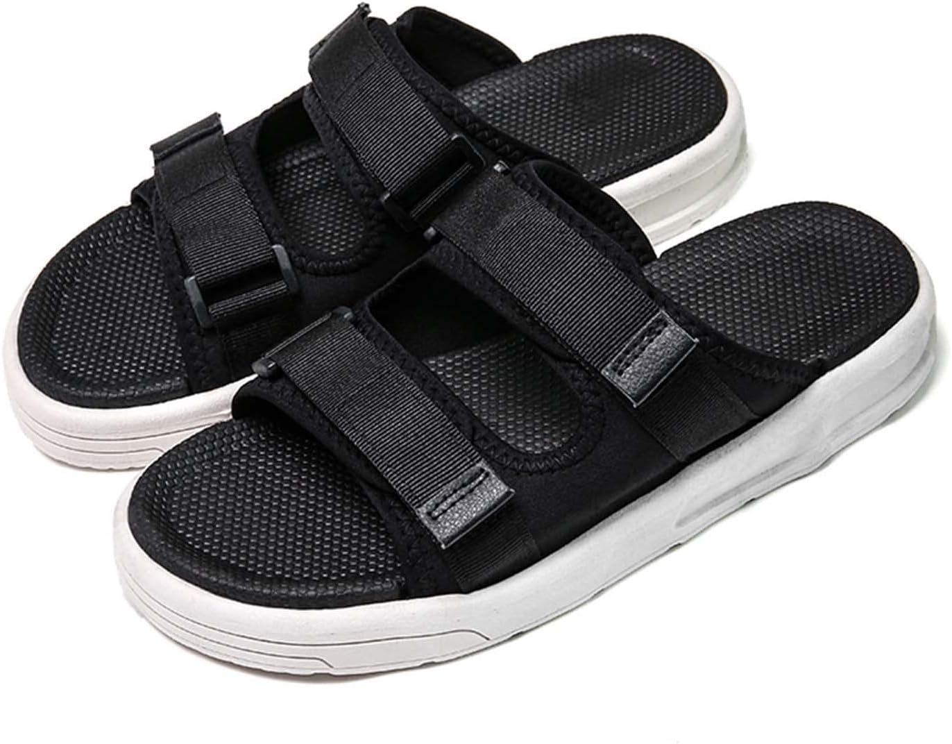 

Сандалии Eliogn с застежкой-липучкой для мужчин и женщин, регулируемой ширины, удобные, противоскользящие, спортивные, подходят для использования дома и на улице, белый/черный