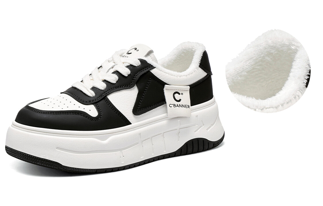 

Кроссовки C°BANNER Skateboarding Shoes Women's Low-top White/Black, черный