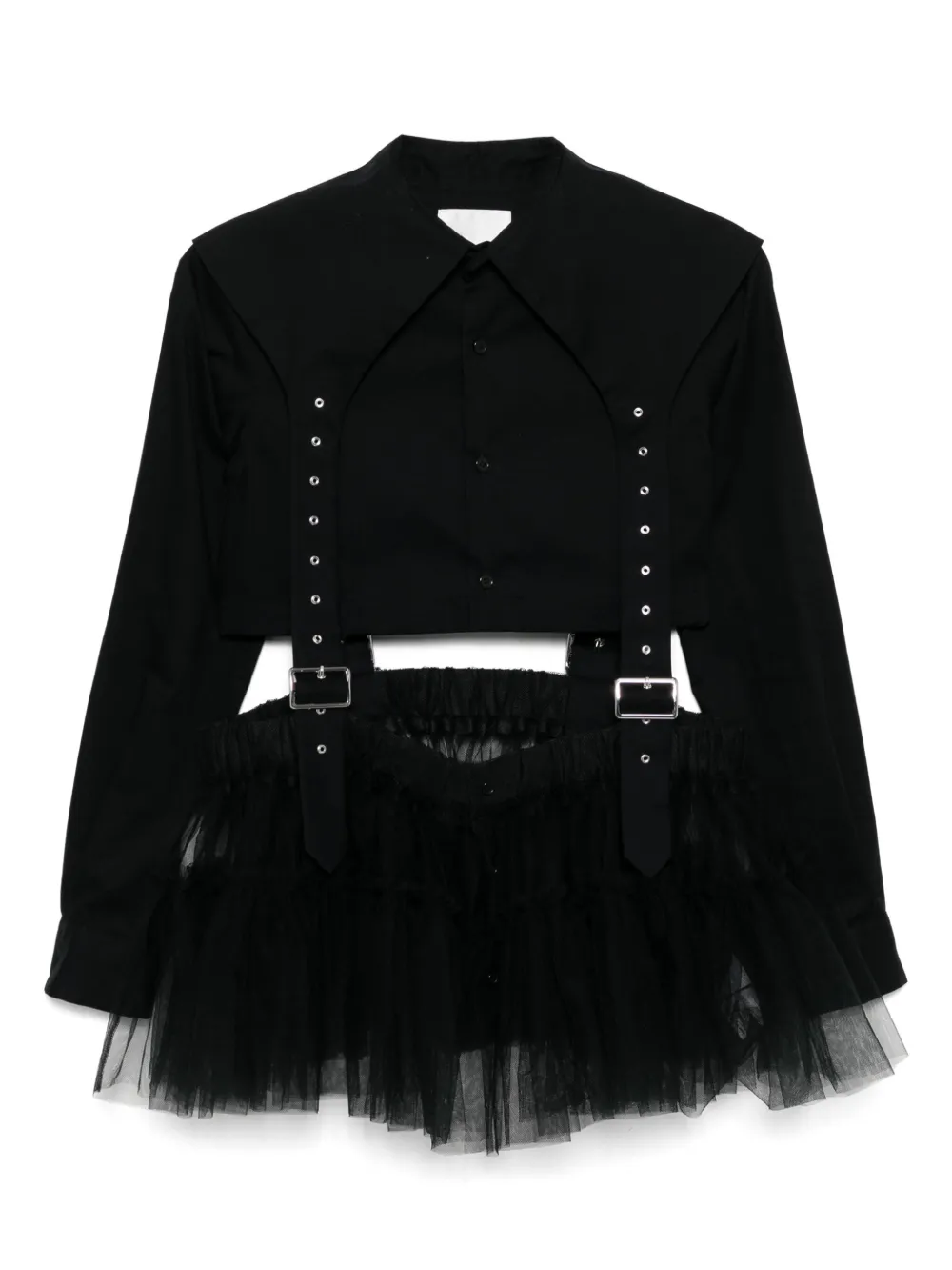 

Платье-рубашка со сборками Noir Kei Ninomiya, черный