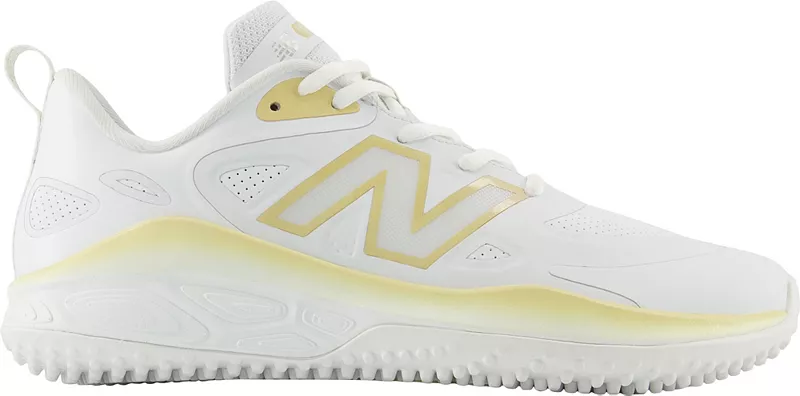 Женские кроссовки для софтбола для газона New Balance VELO v4, белый/золотой