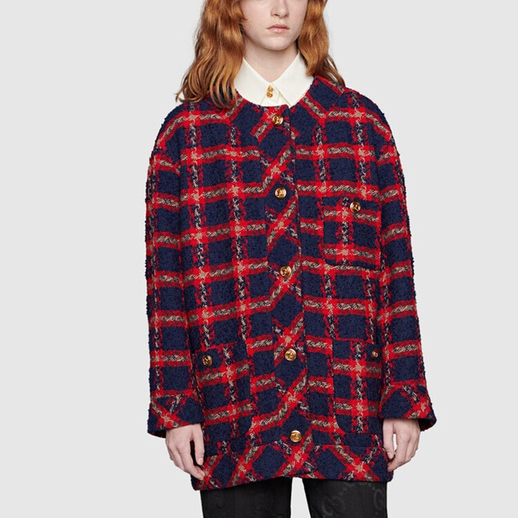 Куртка женская Gucci, оригинальный дизайн, фиолетовый / черный — фото 4