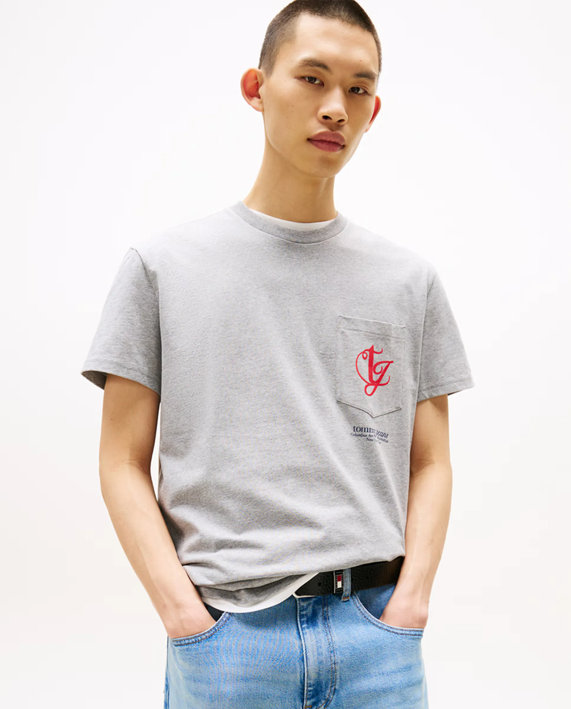 

Футболка мужская классического кроя с коротким рукавом Tommy Jeans, серый