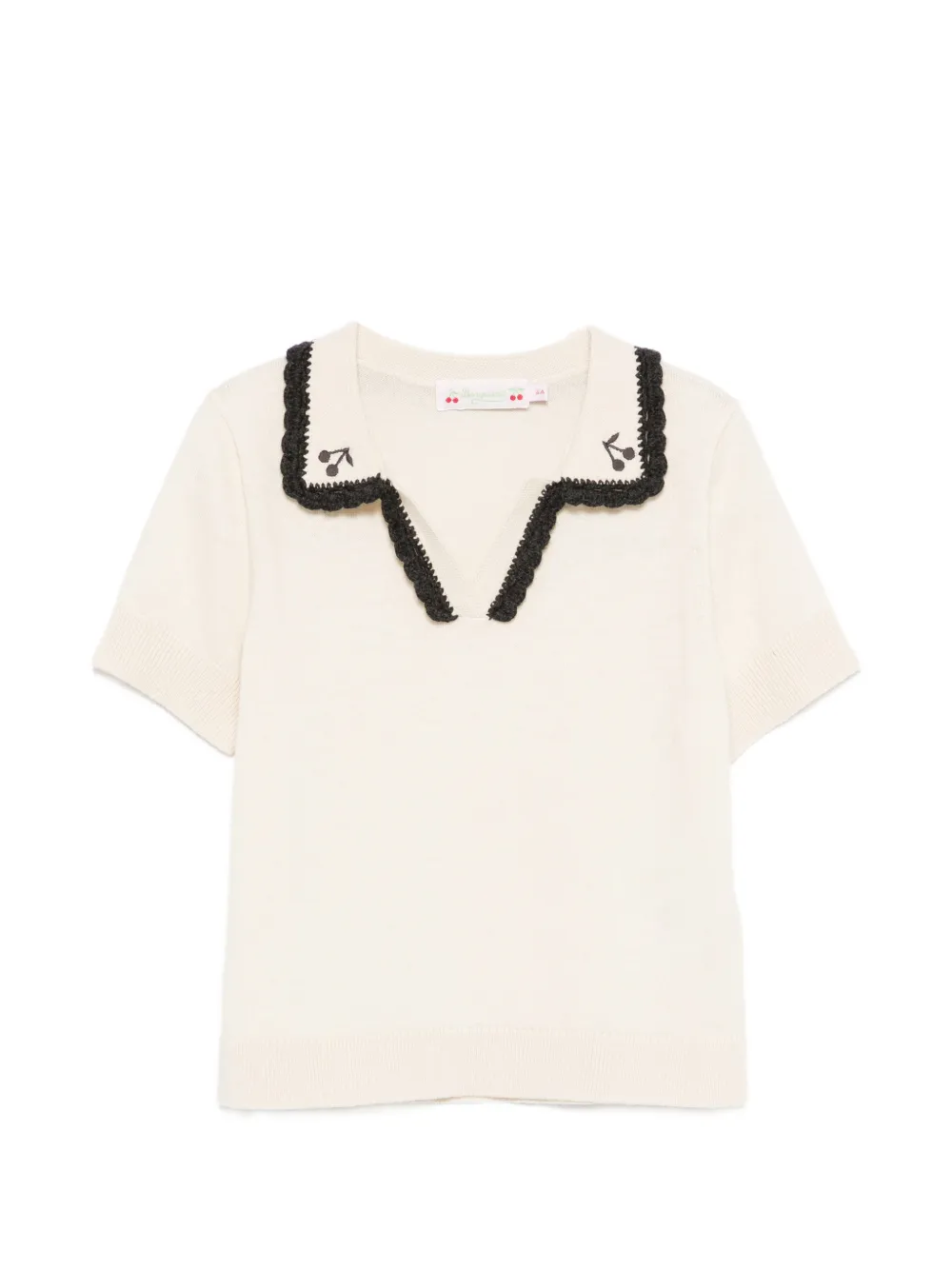 

Футболка с вишневым декором Bonpoint, бежевый