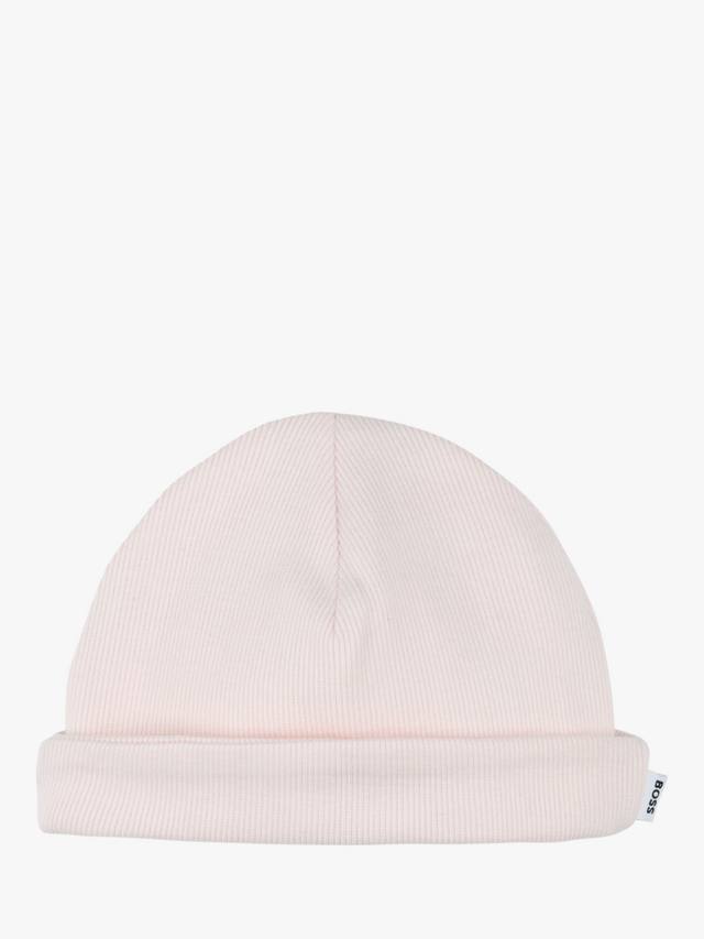 

Детская шапочка boss в рубчик для рождения босса HUGO BOSS, цвет Pink Pale