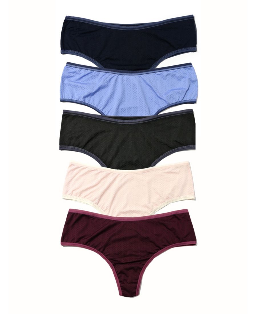 

Женские стринги Move Calm с высокой посадкой, комплект из 5 штук Hanky Panky, Black/Cool/Berry/DCherry