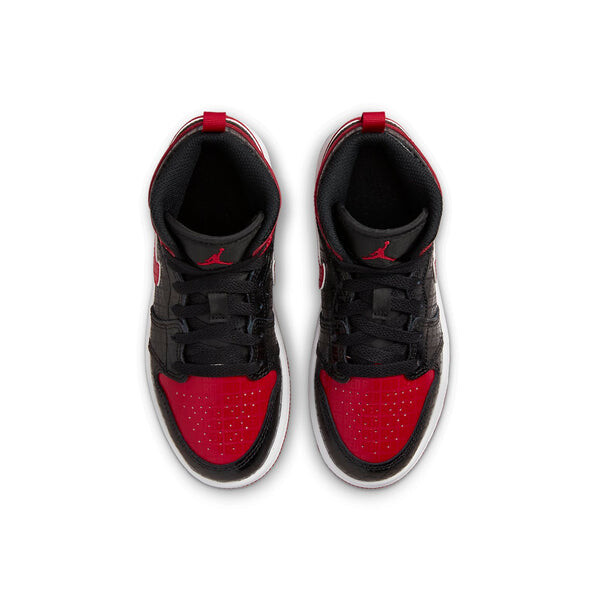 Кроссовки 1 mid ss 'black + red = bred' Air Jordan, черный — фото 4