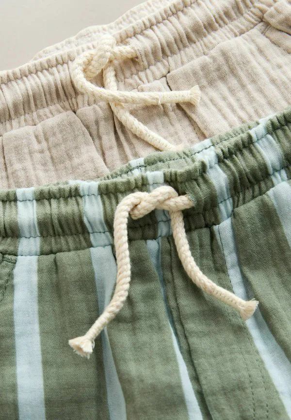 Брюки стандартного кроя Next, Neutral/Sage Green Striped — фото 4