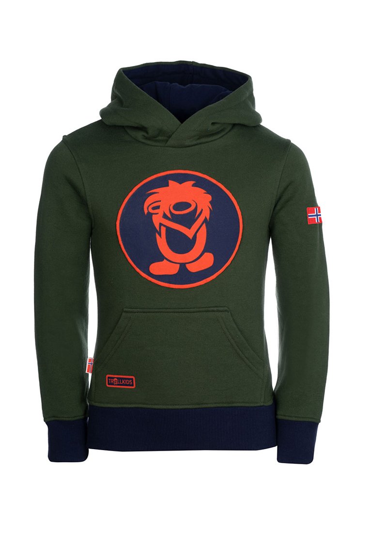 

Худи TROLLKIDS Hoodie, Forest Green Navy Flame Orange/Green