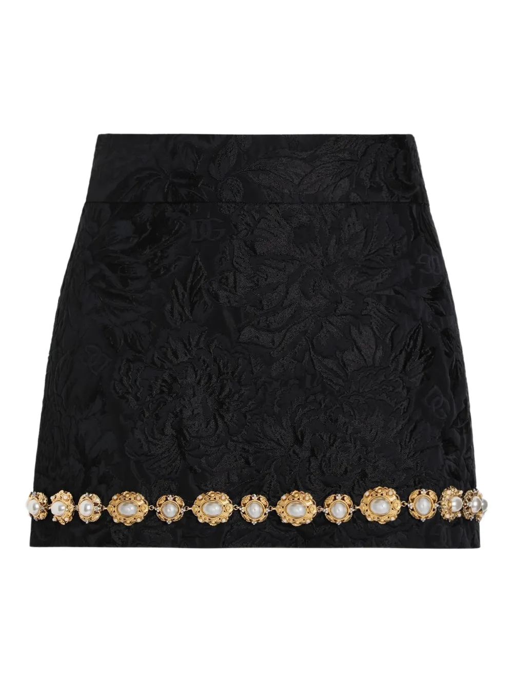 

Юбка мини с искусственным жемчугом DOLCE & GABBANA, черный