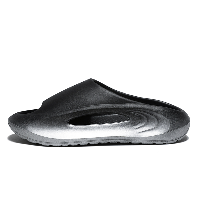 

KLAOSD Скользоустойчивые износостойкие быстросохнущие шлепанцы унисекс черные серебристые, цвет Black Silver