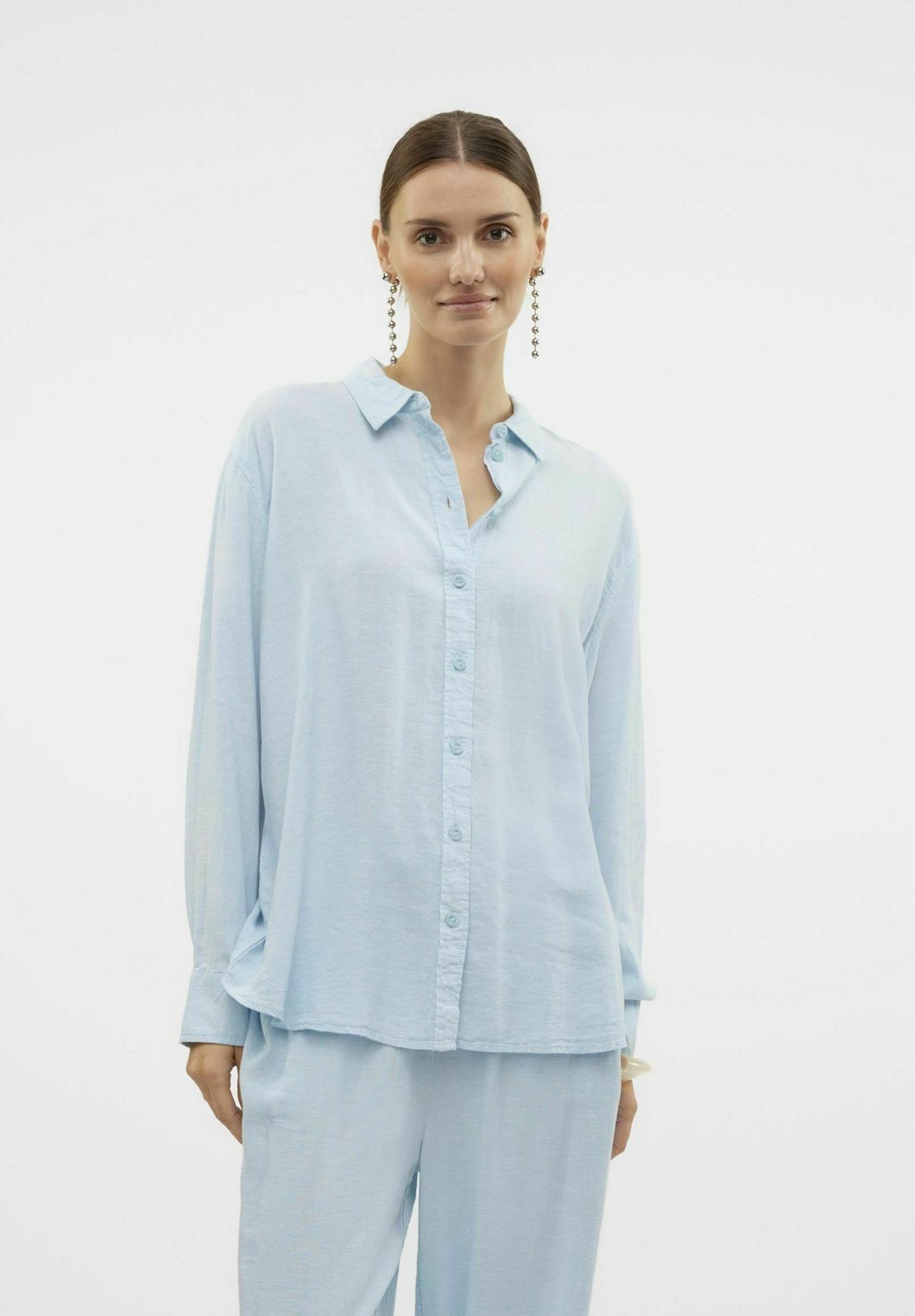 

Блузка на пуговицах VMLINN LS Vero Moda, светло-голубой