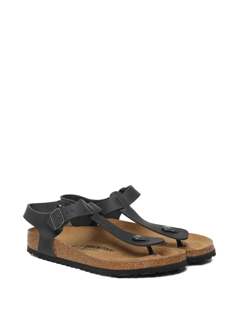 Сандалии с кожаными пряжками BIRKENSTOCK, черный — фото 3