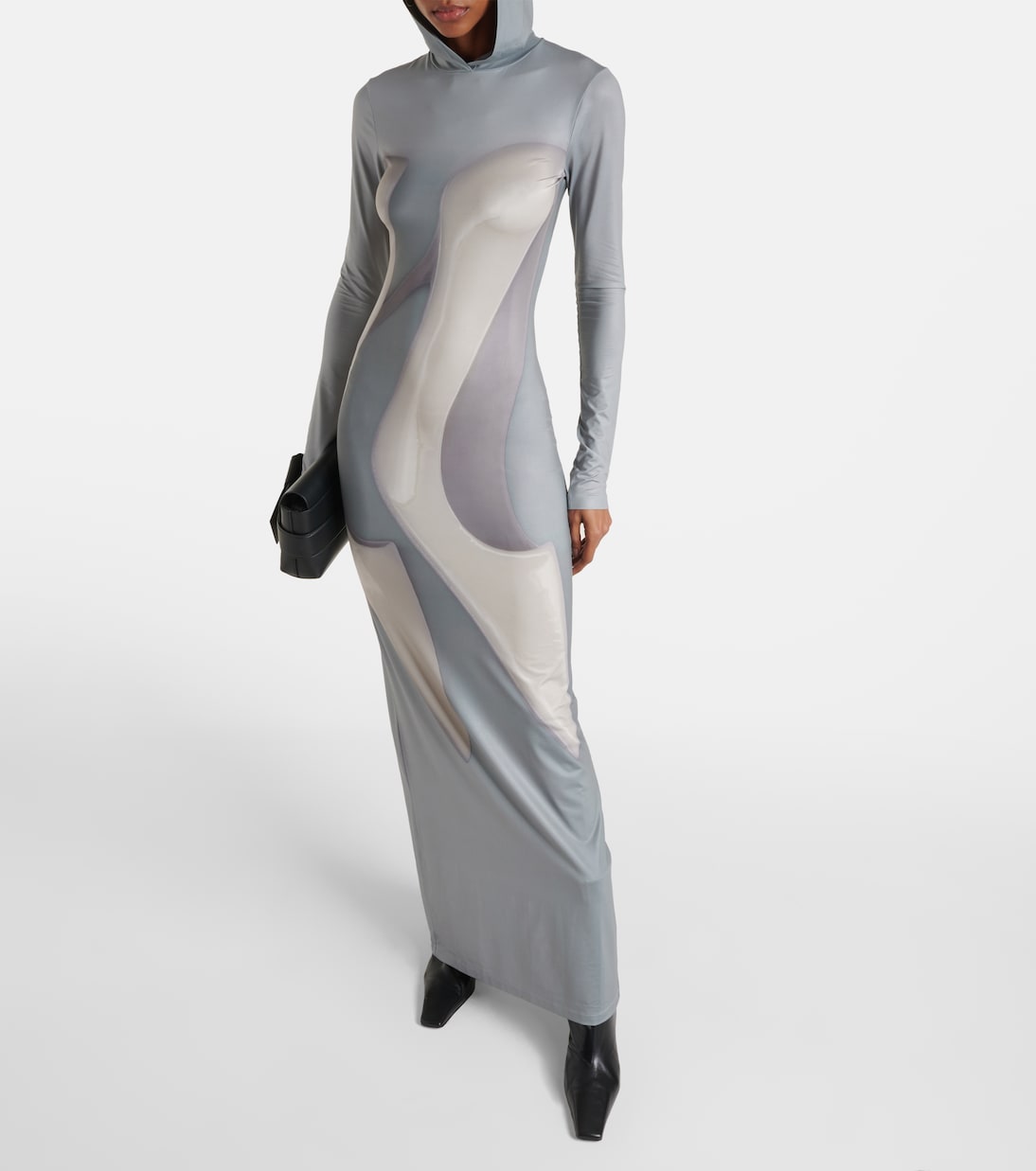 Платье макси из джерси с принтом Acne Studios, Grey/Beige — фото 2