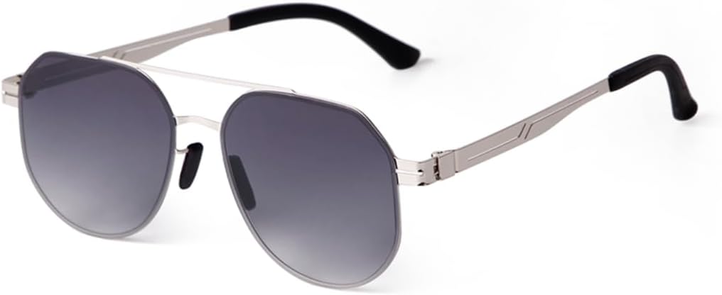 

Солнцезащитные очки с защитой UV400 | Градиентный серый металлический двойной мостик | Для женщин и мужчин, для занятий спортом на открытом воздухе и вождения DSVIGF, 03