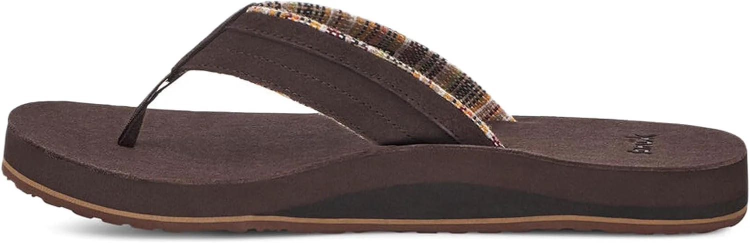 

Sanuk Mens Ziggy ST | Flip Flops for Men | Mens Сандалии | Beach Сандалии | Water Friendly & Lightweight | Comfort Footbed, коричневый