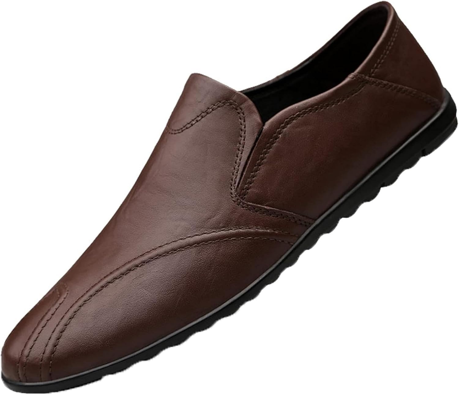 

Мужские повседневные туфли на плоской подошве с мягкой кожаной стелькой Generic, темно-коричневый