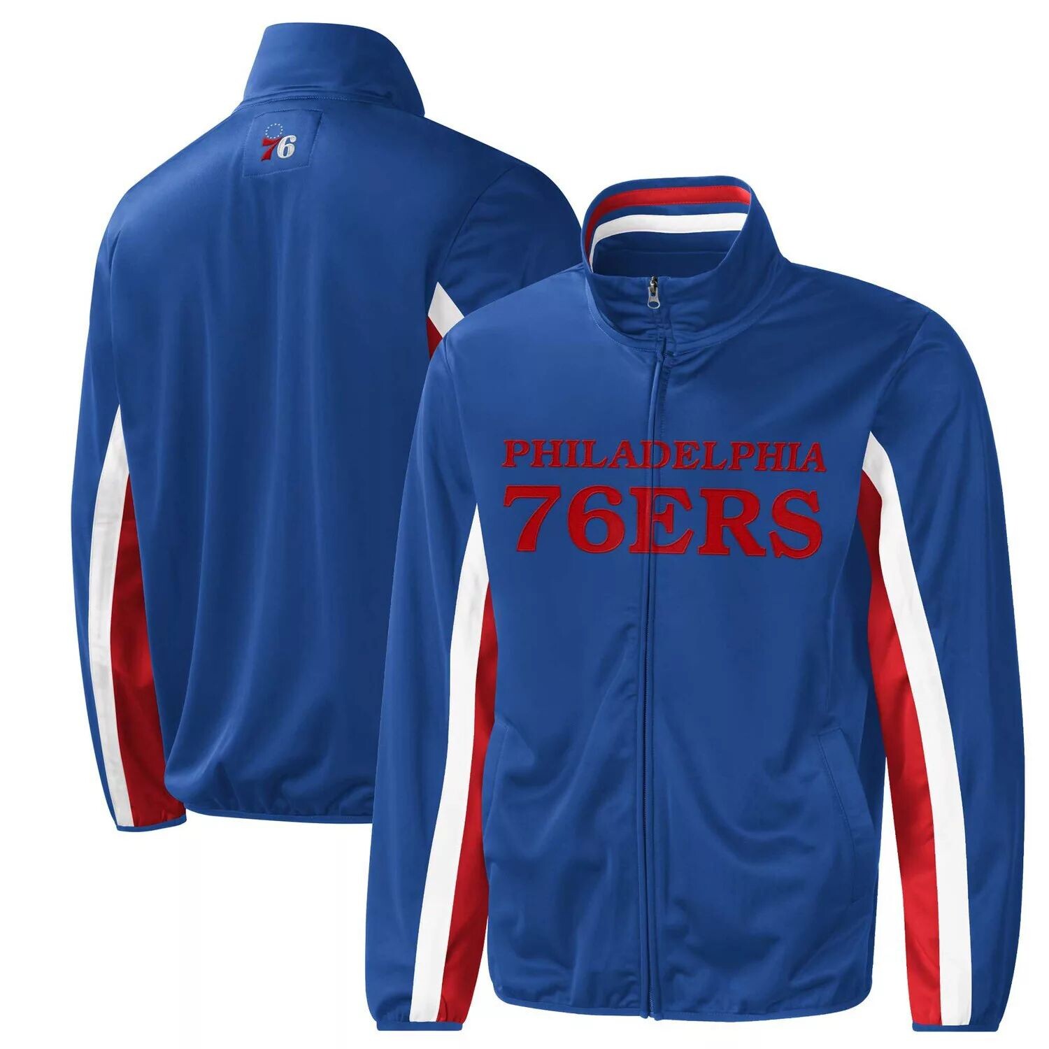 

Мужская спортивная куртка Carl Banks Royal Philadelphia 76ers Contender Wordmark с молнией во всю длину G-III