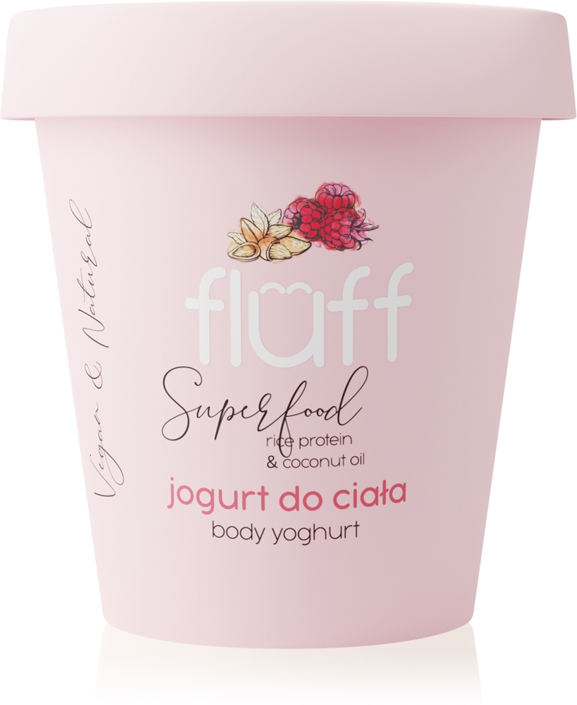 

Йогурт для тела «Малина и миндаль» Fluff, rice protein & coconut oil 180 мл