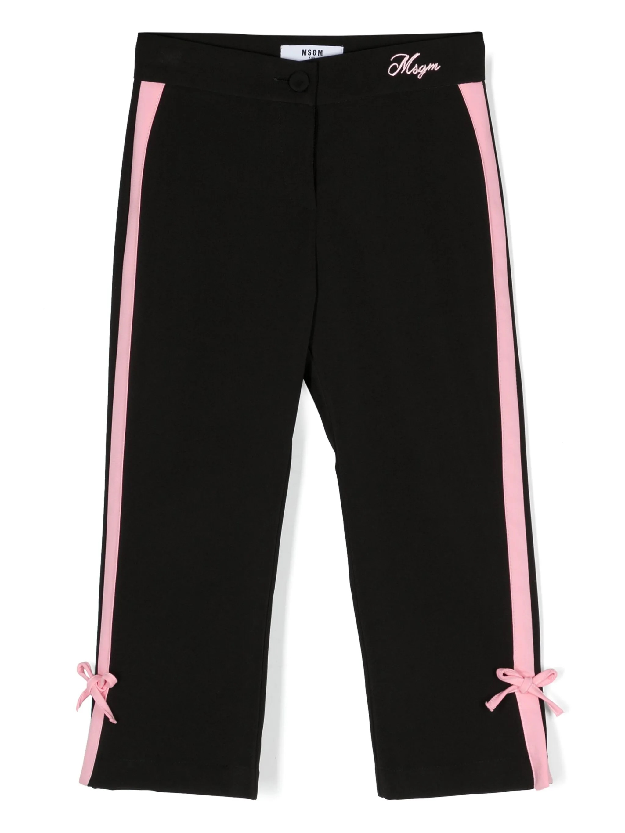 

Прямые брюки с лампасами Msgm Kids, черный