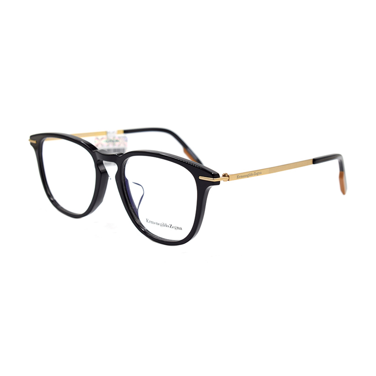 

Ermenegildo Zegna Овальная оправа для очков Zegla Plate Frame мужская, Black Gold