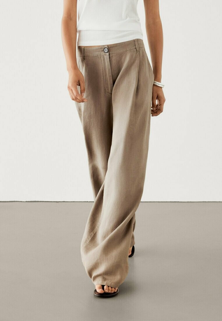 

Брюки WIDE Massimo Dutti, коричневый