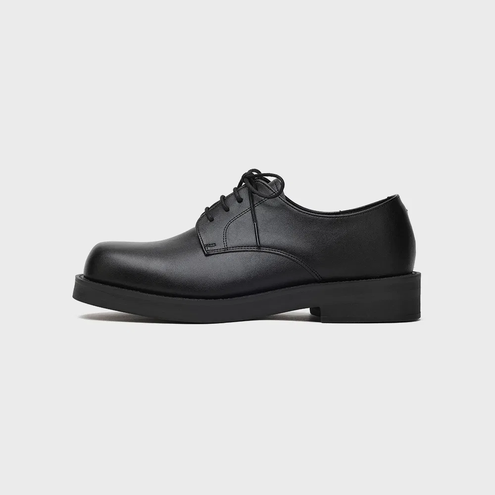 Мужские матовые чёрные дерби Second.A Light Bold Shape Minimal Derby SL31 от Firenze.A — фото 3