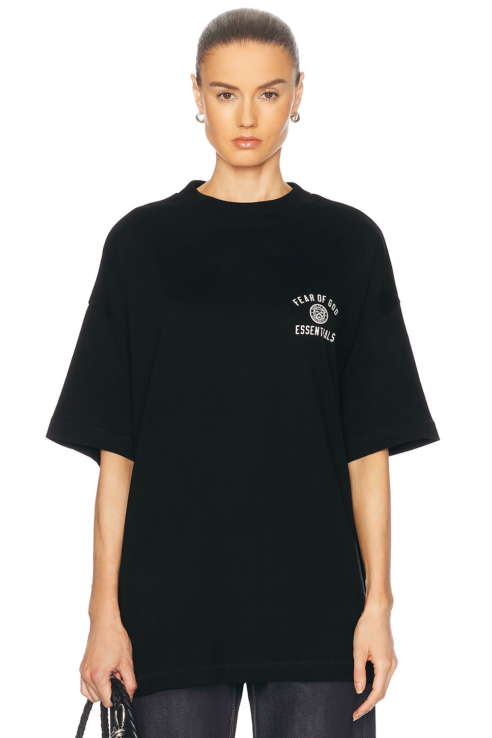 

Футболка из джерси с круглым вырезом Fear of God ESSENTIALS, черный