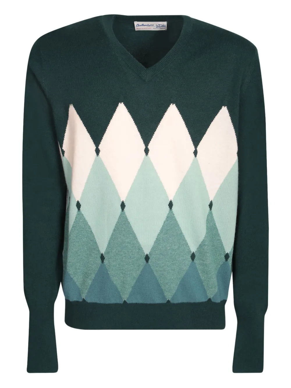 

Джемпер с V-образным вырезом и ромбовидным узором Ballantyne, зеленый