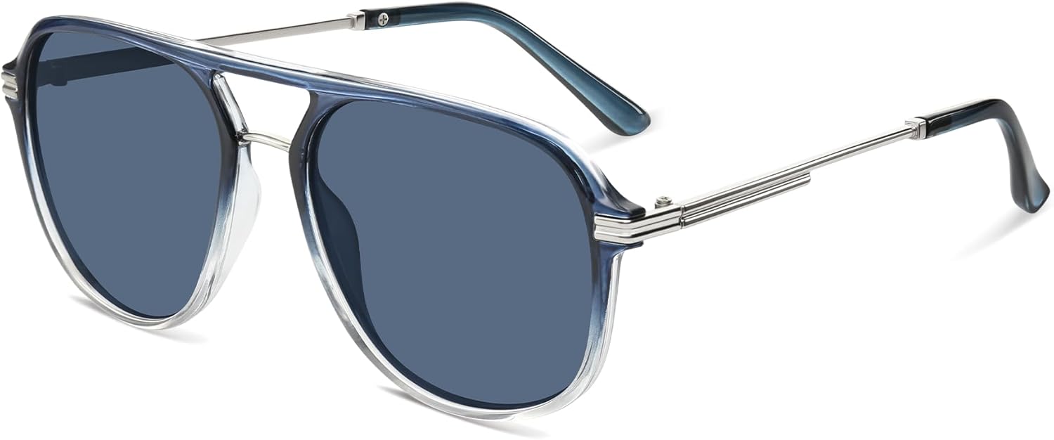 

Женские поляризованные солнцезащитные очки-авиаторы, модные квадратные солнцезащитные очки для женщин, ретро-солнцезащитные очки-авиаторы Foliful, A05-gradient Blue/Blue