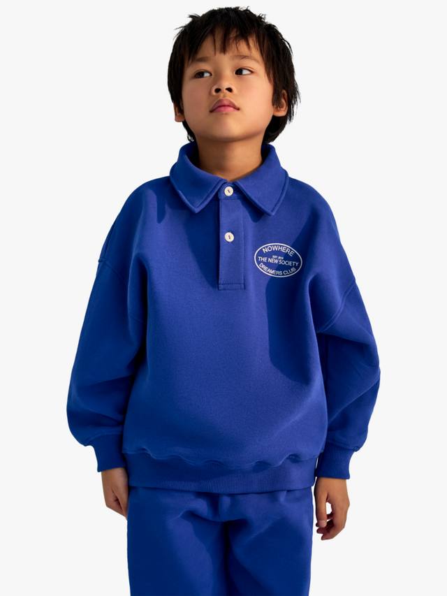 

Детский хлопковый поло свитшот Nico The New Society, Astral Blue