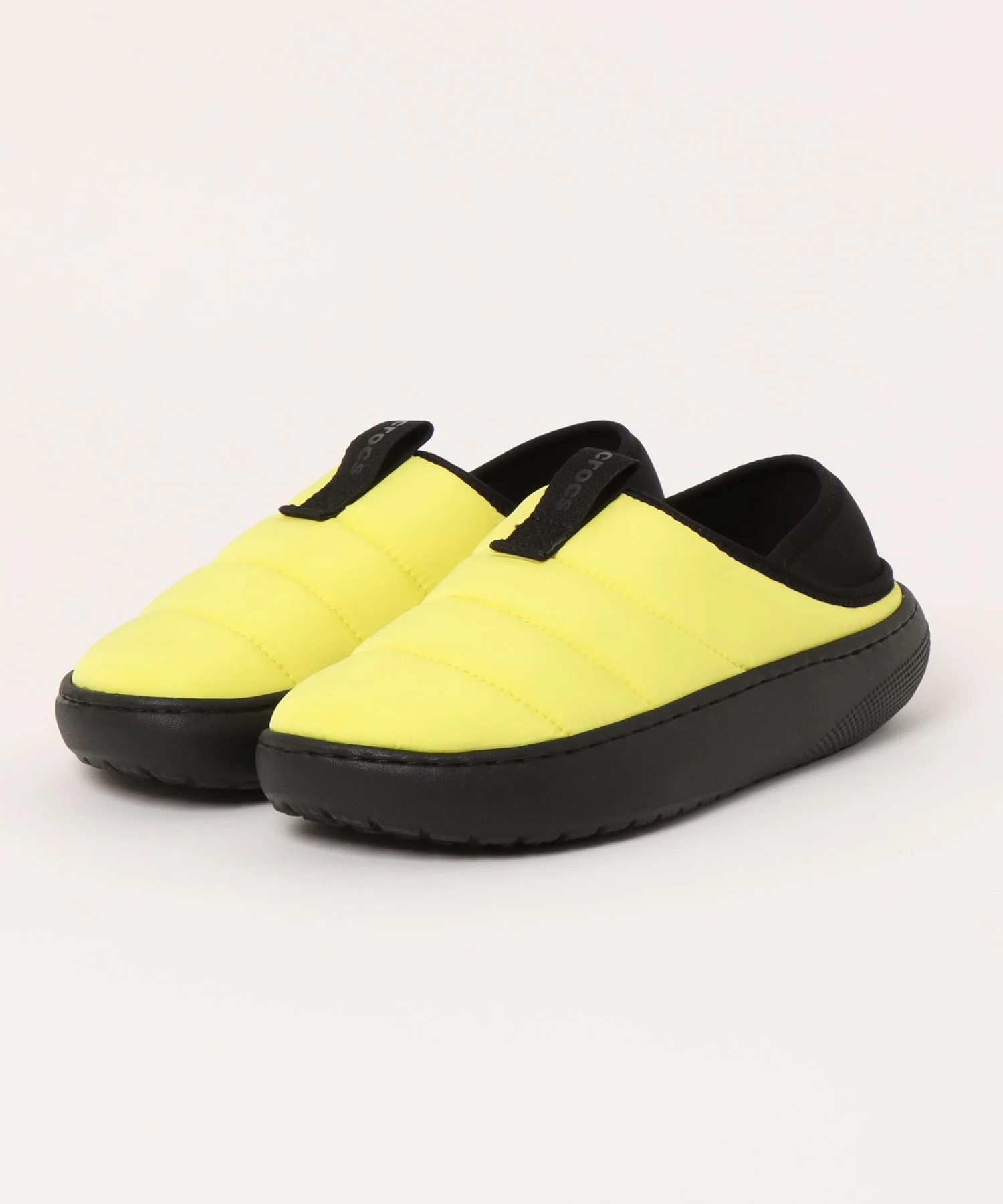 Мужские слипоны с мехом и 2WAY дизайном Crocs CLASSIC PUFF MOC желтые