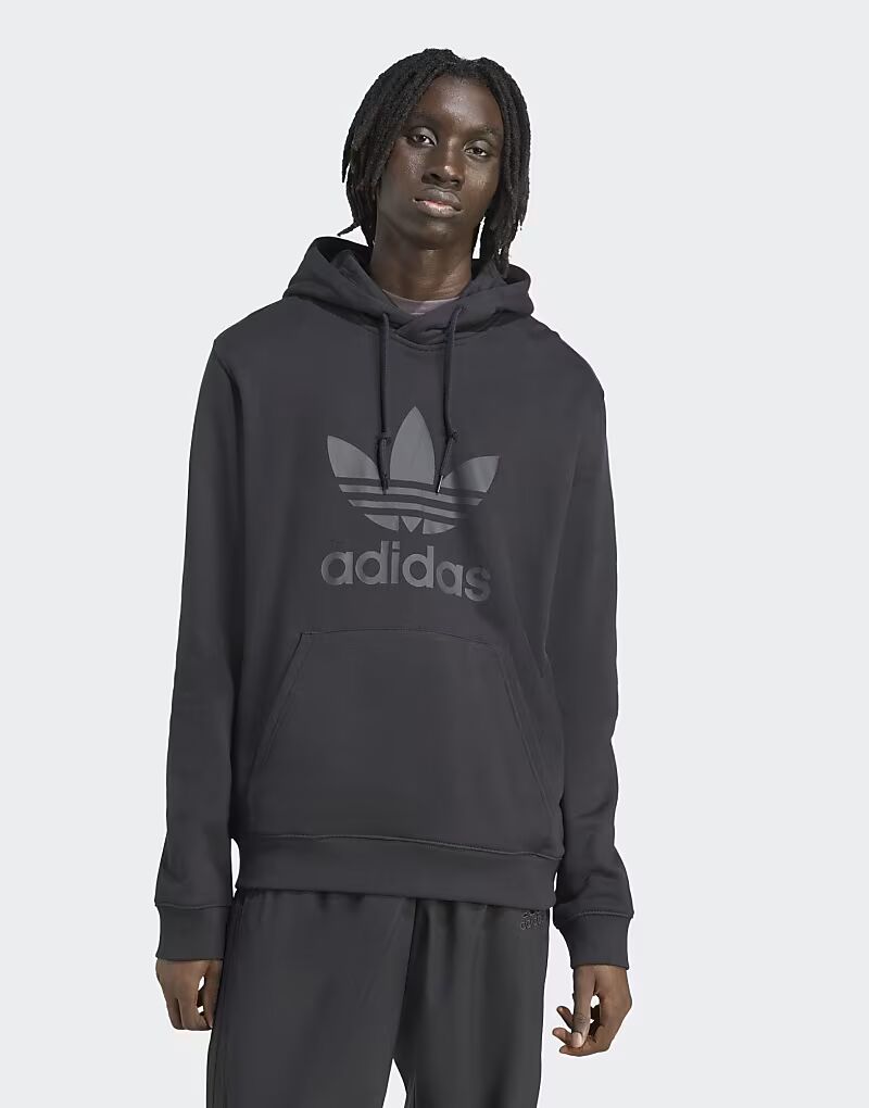 

Толстовка с капюшоном Adicolor Classics с трилистником в черном цвете Adidas Originals